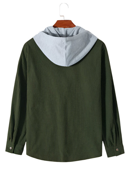 Men's Corduroy Jacket with Adjustable Hood