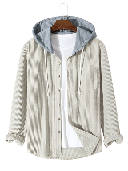 Men's Corduroy Jacket with Adjustable Hood