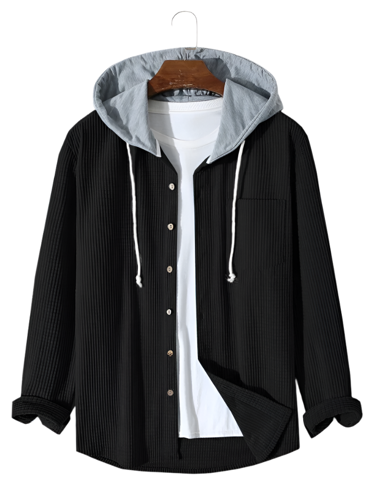 Men's Corduroy Jacket with Adjustable Hood