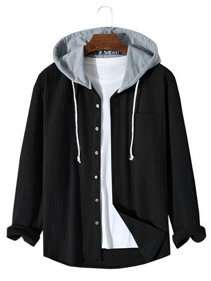 Men's Corduroy Jacket with Adjustable Hood