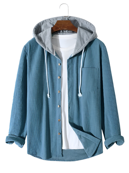 Men's Corduroy Jacket with Adjustable Hood