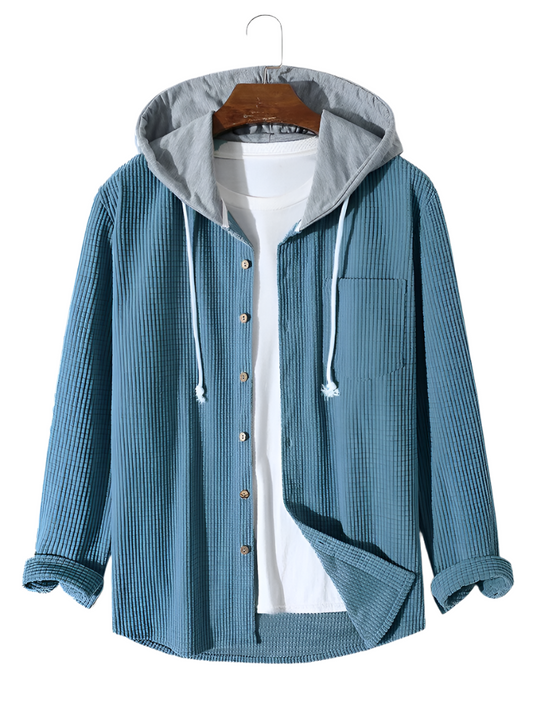 Men's Corduroy Jacket with Adjustable Hood