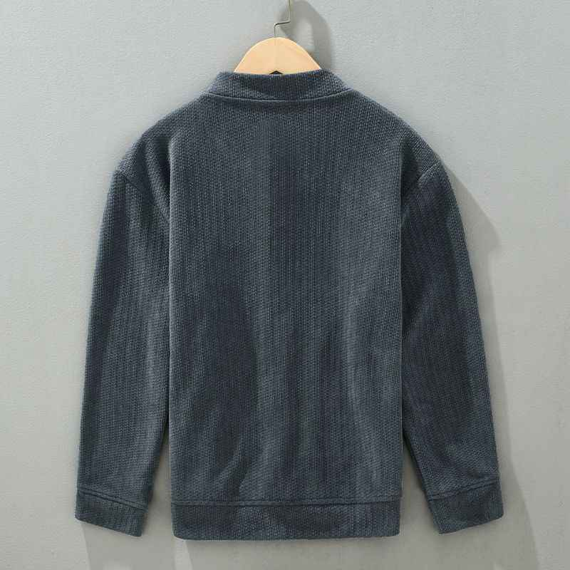 Men's Corduroy Jacket with Snap Button Closure