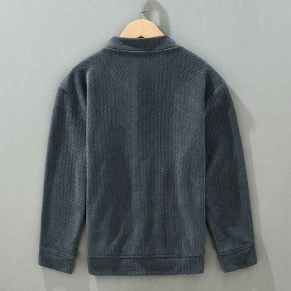 Men's Corduroy Jacket with Snap Button Closure