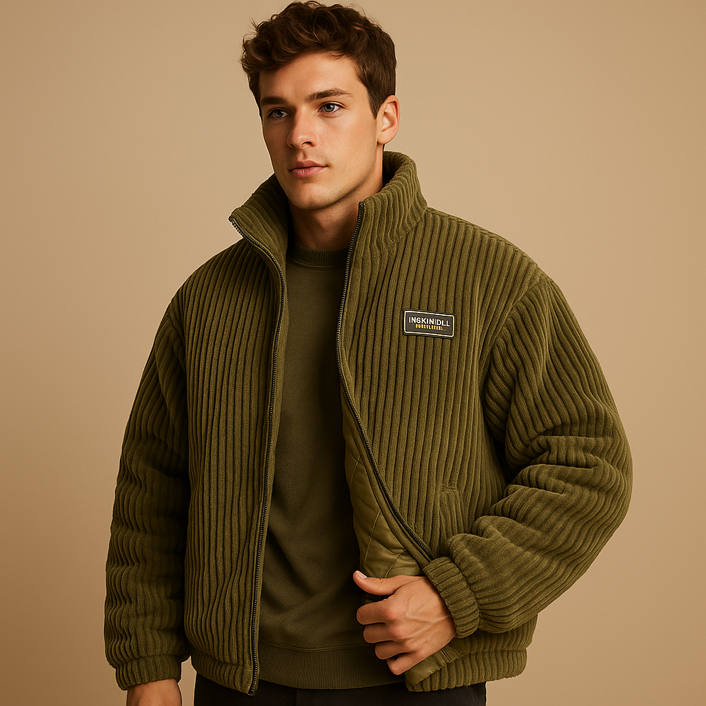 Men's Corduroy Jacket with Warm Lining