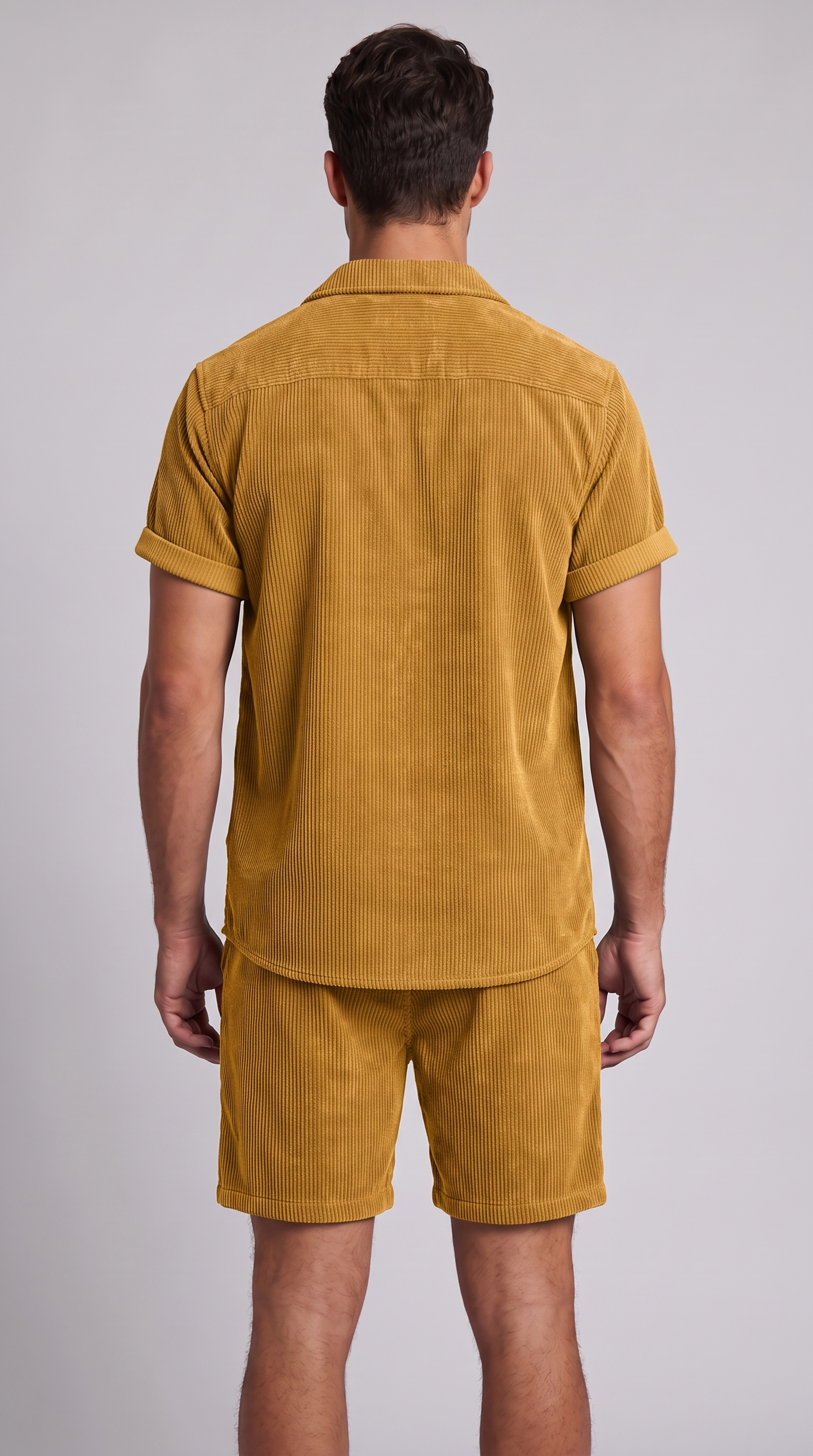 Men's Corduroy Short Set for Summer Casual Wear