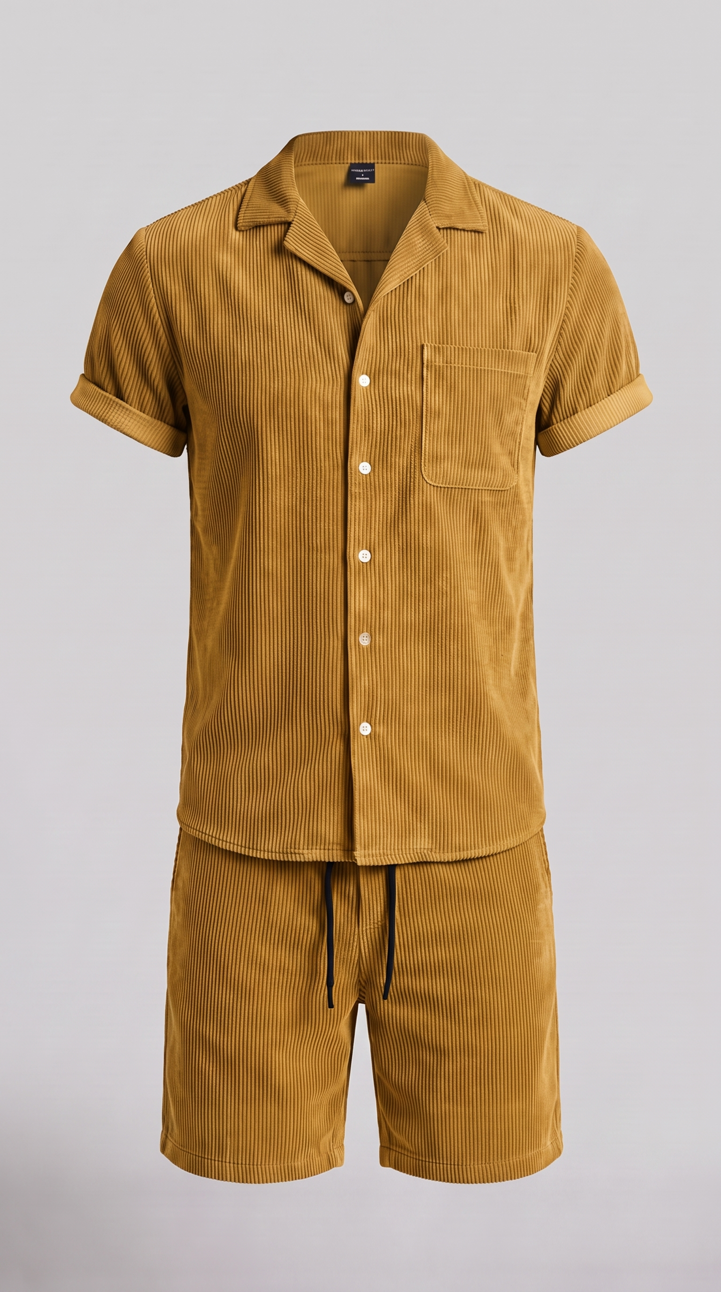 Men's Corduroy Short Set for Summer Casual Wear