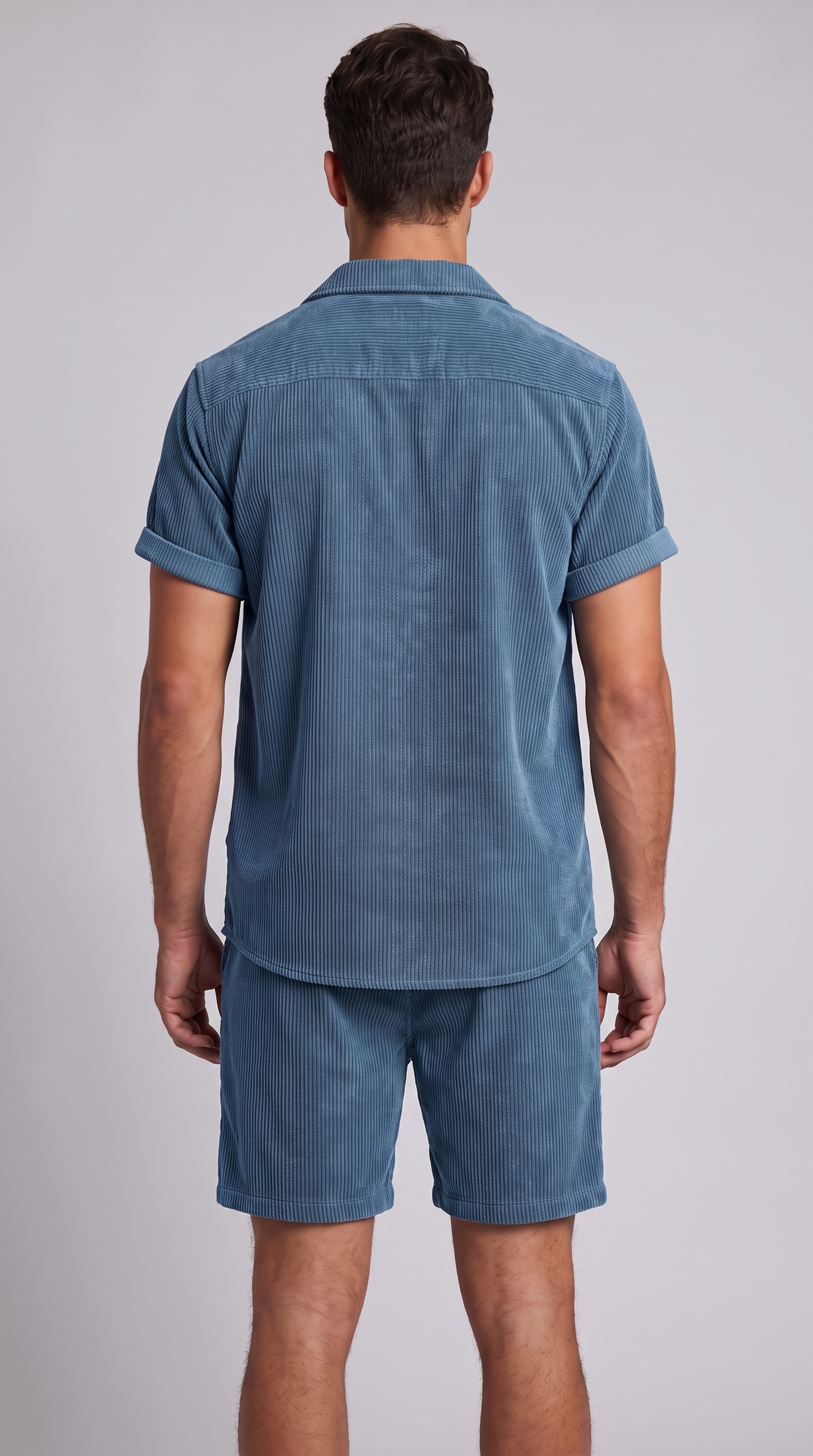 Men's Corduroy Short Set for Summer Casual Wear