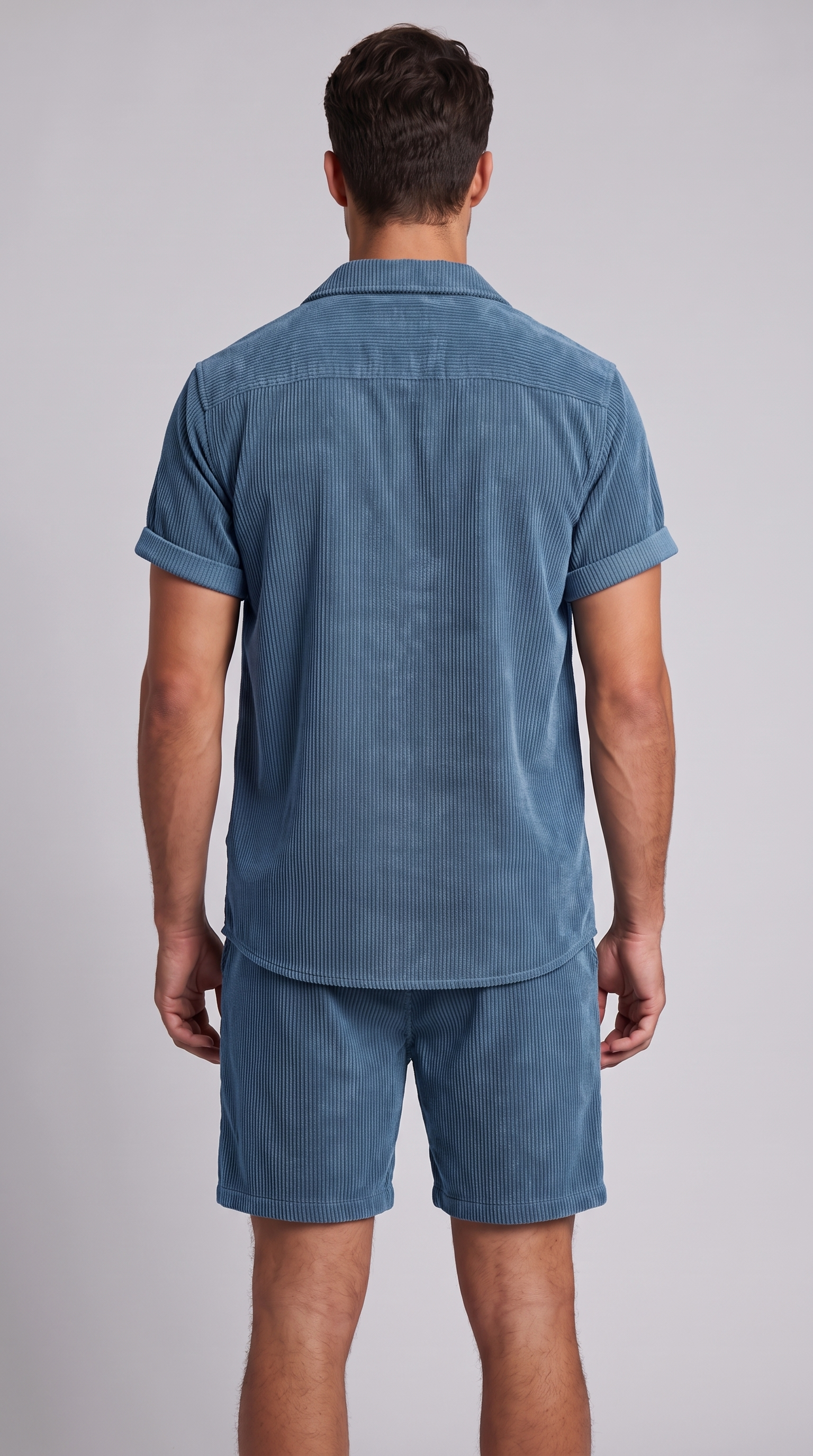 Men's Corduroy Short Set for Summer Casual Wear