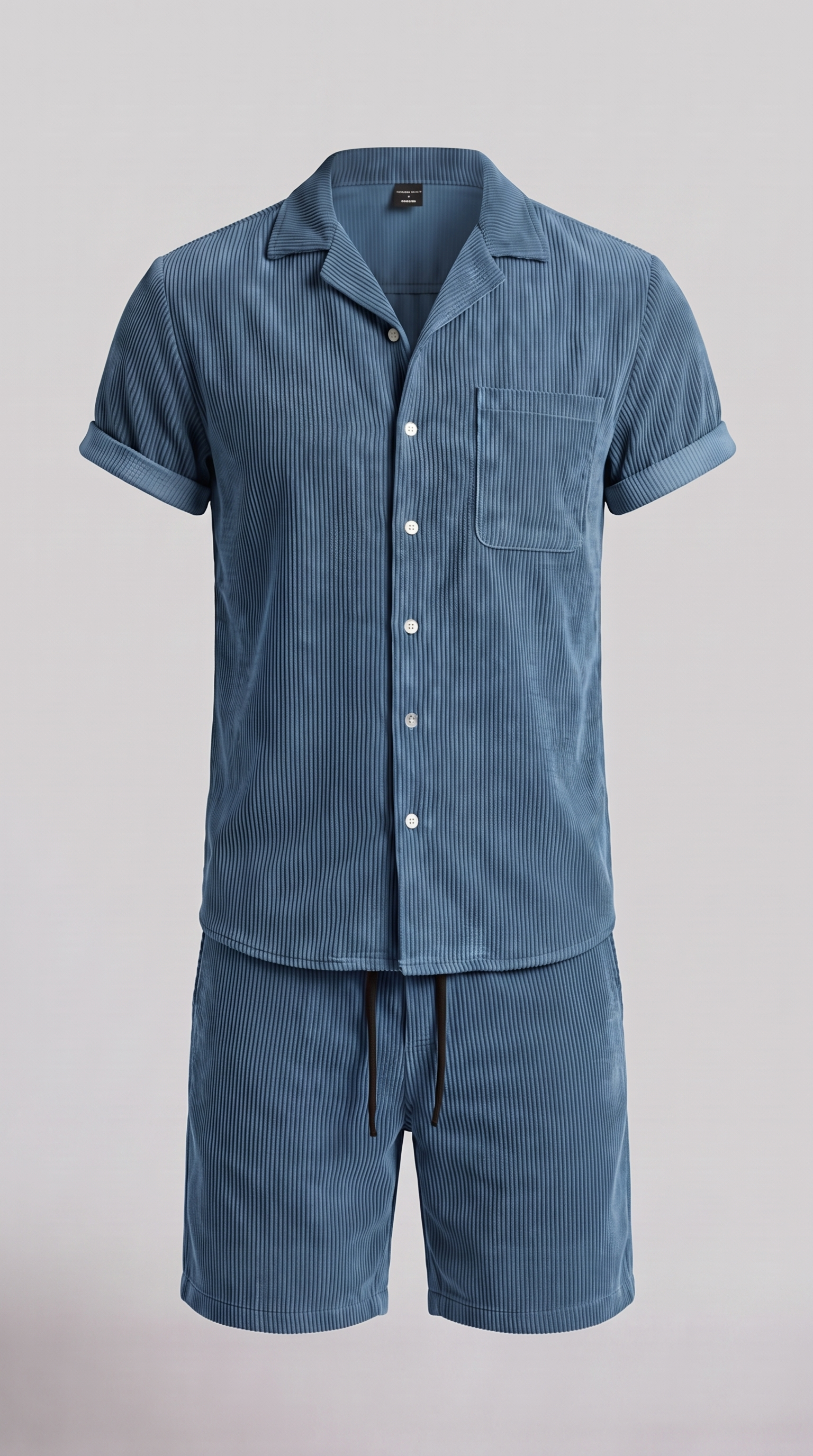 Men's Corduroy Short Set for Summer Casual Wear