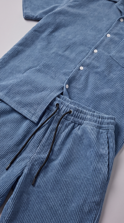 Men's Corduroy Short Set for Summer Casual Wear