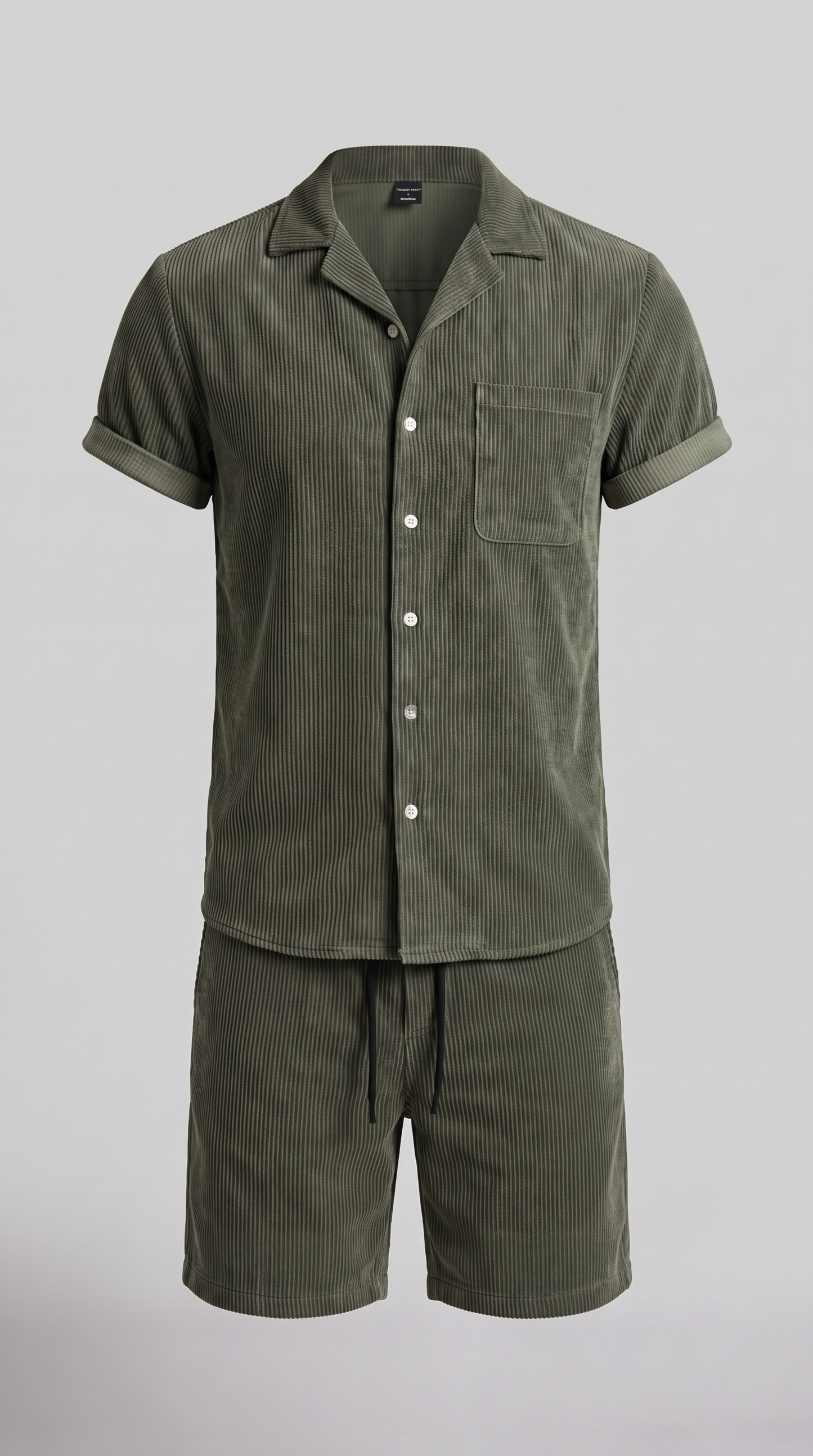 Men's Corduroy Short Set for Summer Casual Wear