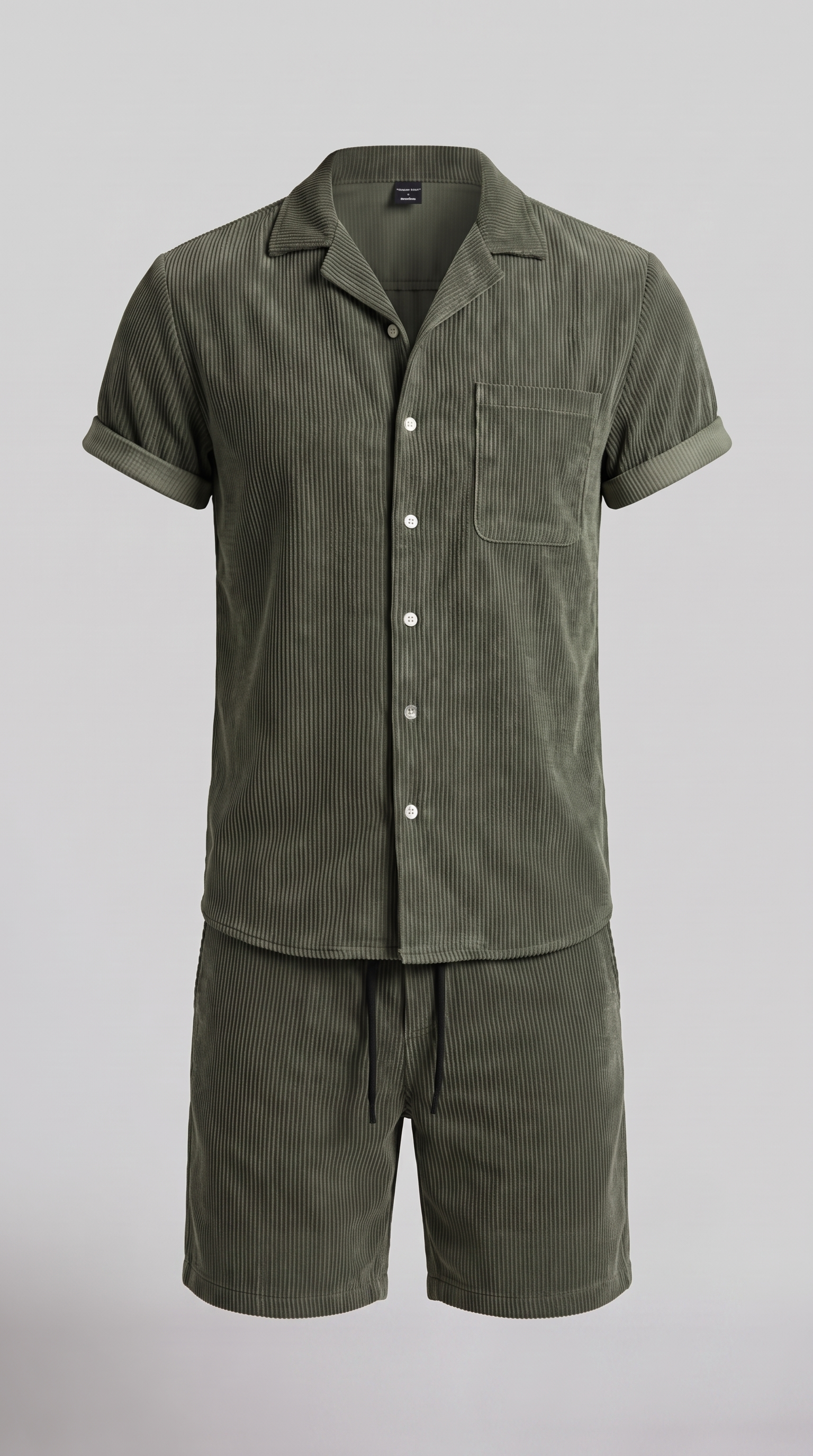 Men's Corduroy Short Set for Summer Casual Wear