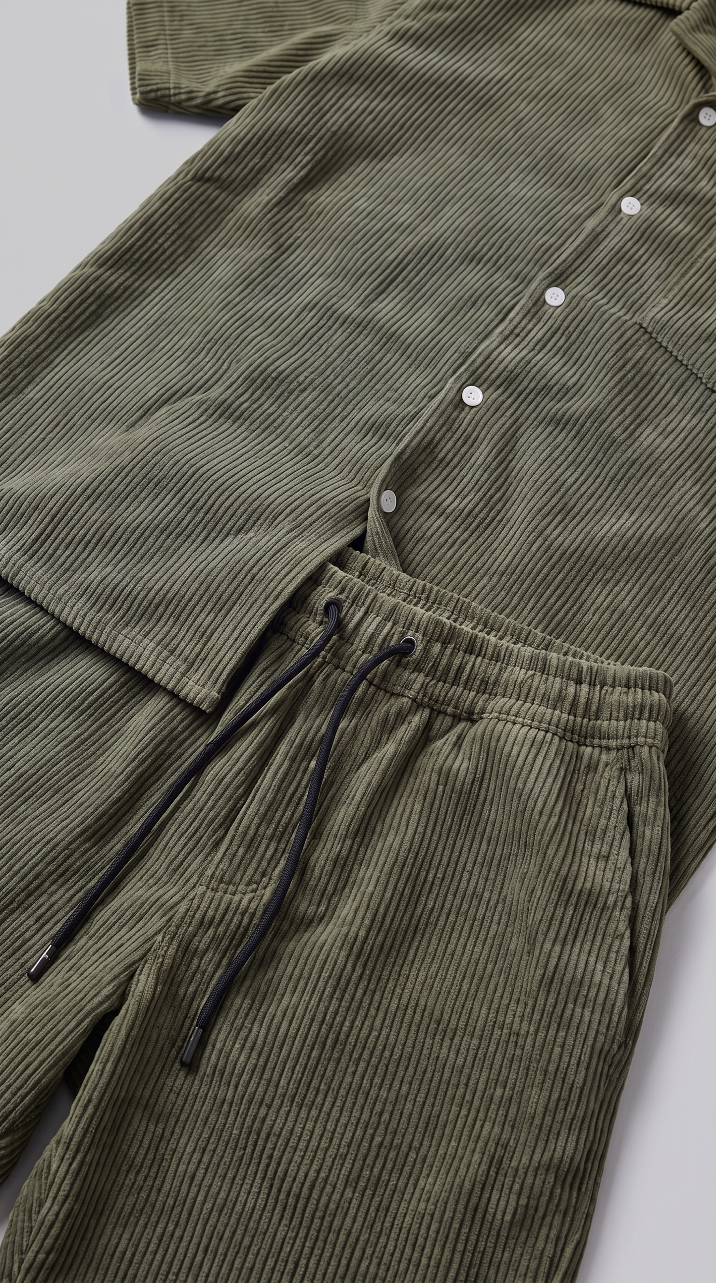Men's Corduroy Short Set for Summer Casual Wear