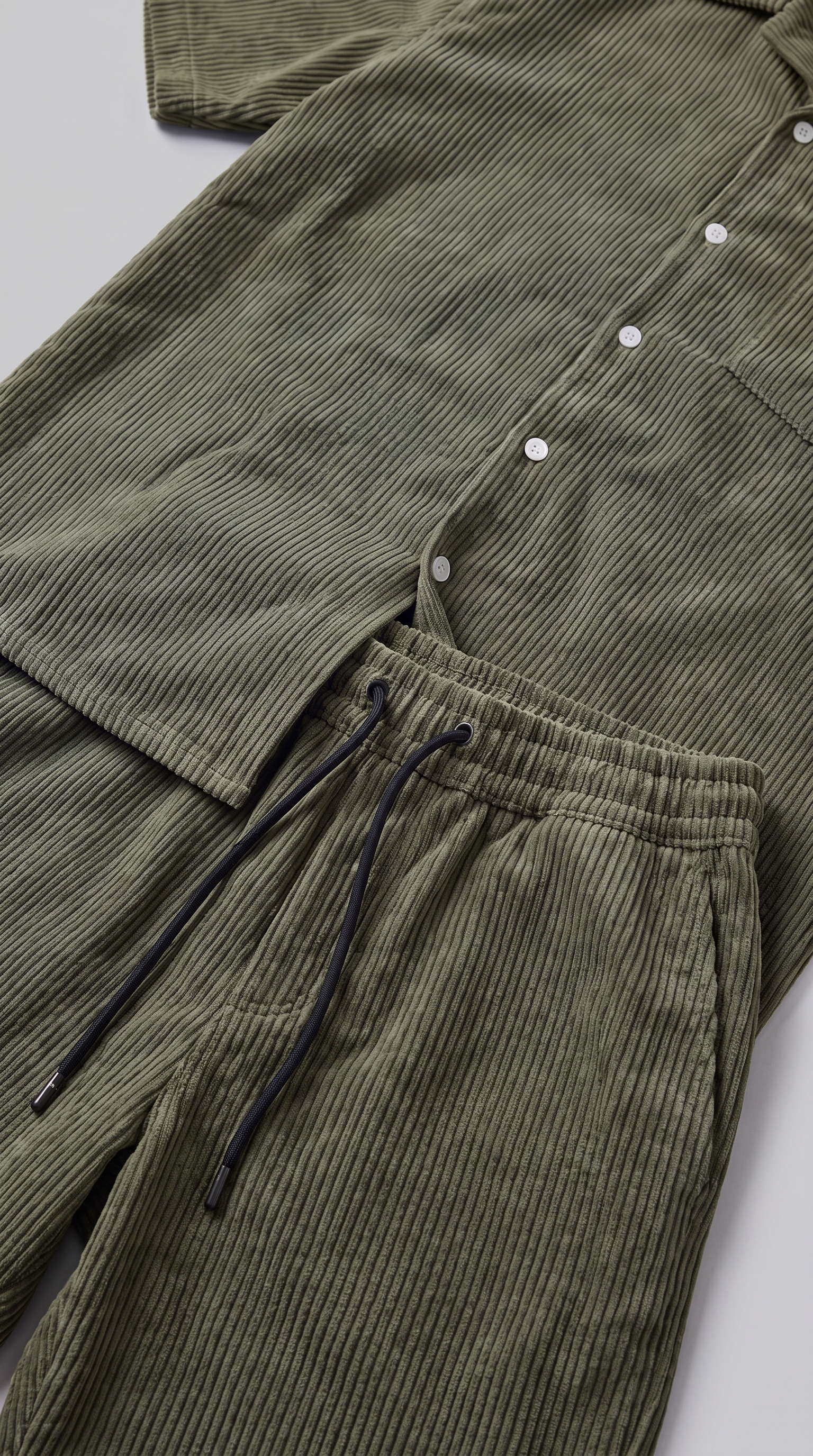 Men's Corduroy Short Set for Summer Casual Wear