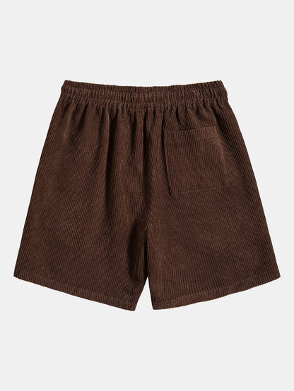 Men's Corduroy Solid Shorts for Casual Wear
