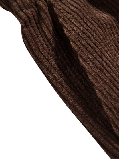 Men's Corduroy Solid Shorts for Casual Wear
