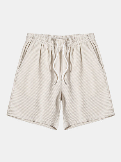 Men's Corduroy Solid Shorts for Casual Wear