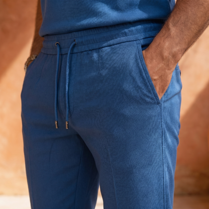 Men's Cotton Blend Polo & Trouser Set
