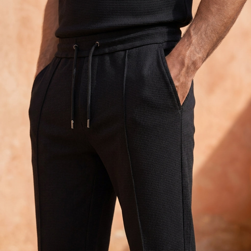 Men's Cotton Blend Polo & Trouser Set