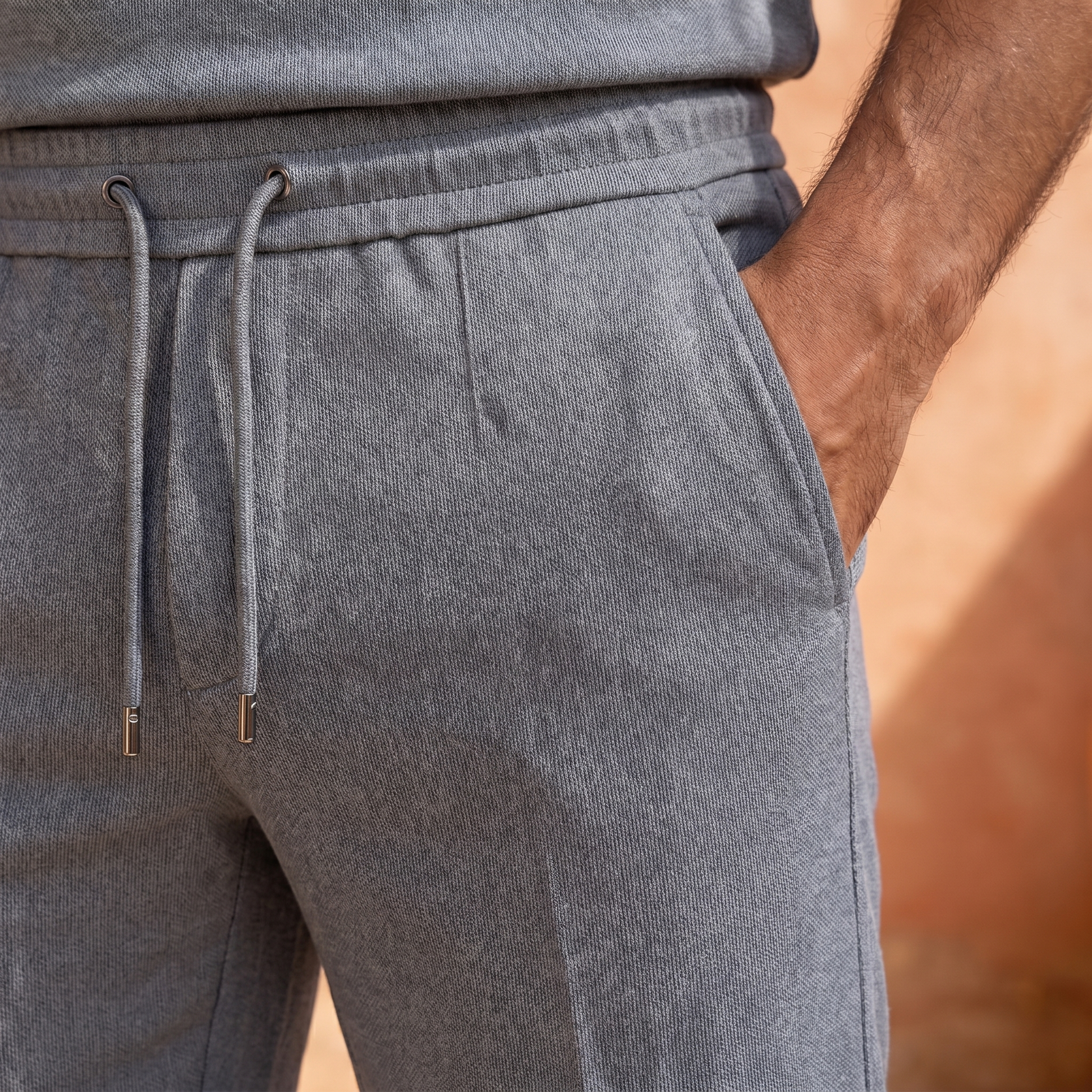 Men's Cotton Blend Polo & Trouser Set