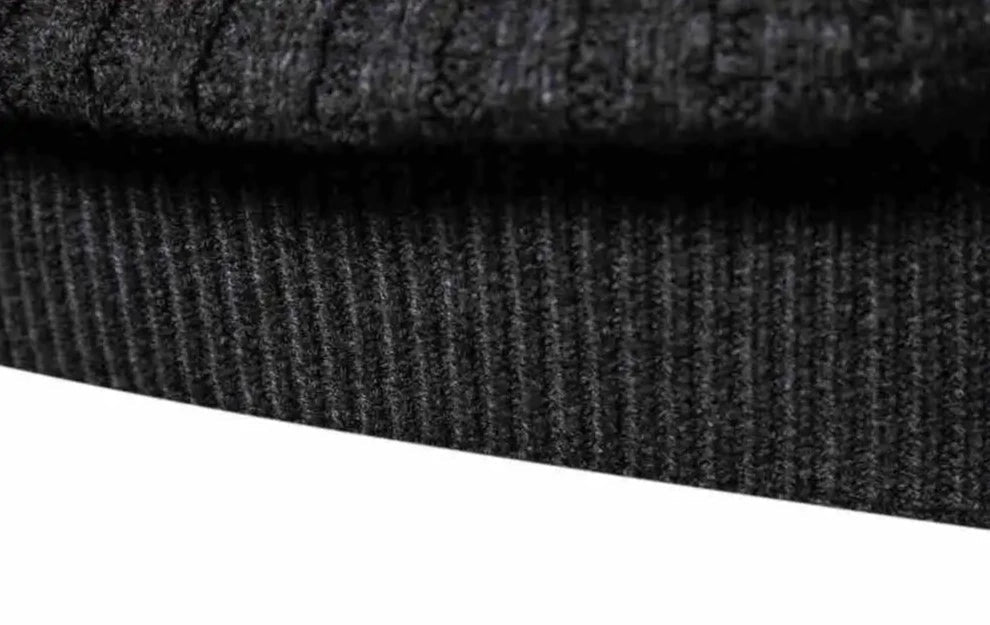 Men's Crewneck Sweater with Waffle Stitch Texture