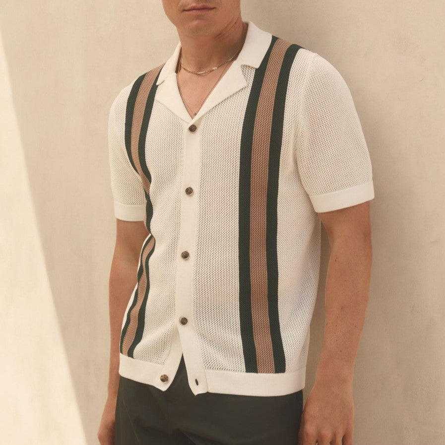 Men's Crochet Knit Summer Shirt