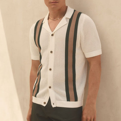 Men's Crochet Knit Summer Shirt