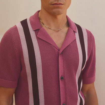 Men's Crochet Knit Summer Shirt