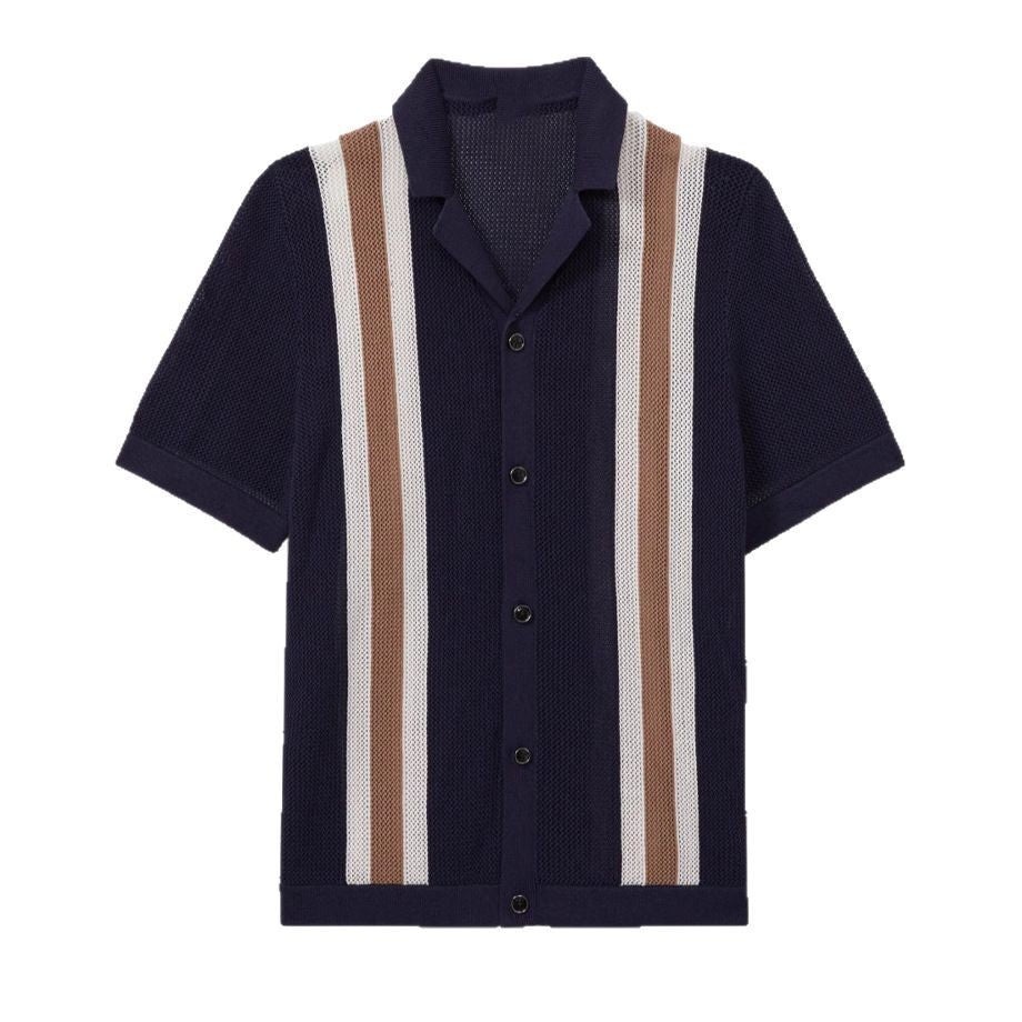 Men's Crochet Knit Summer Shirt