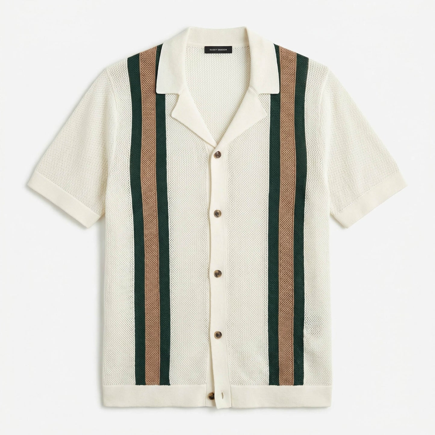 Men's Crochet Knit Summer Shirt