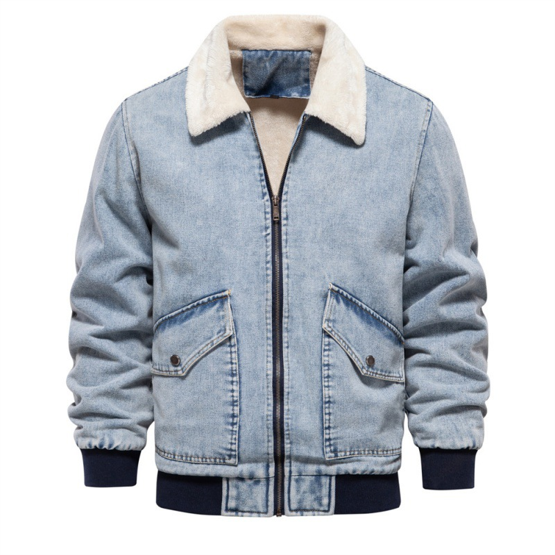Men's Denim Jacket with Sherpa Fleece Lining