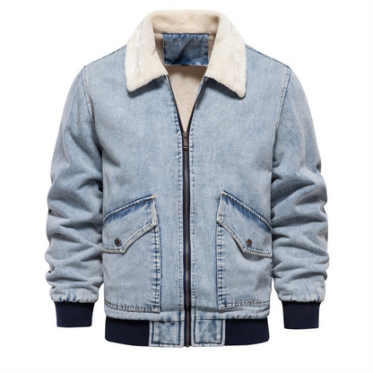 Men's Denim Jacket with Sherpa Fleece Lining