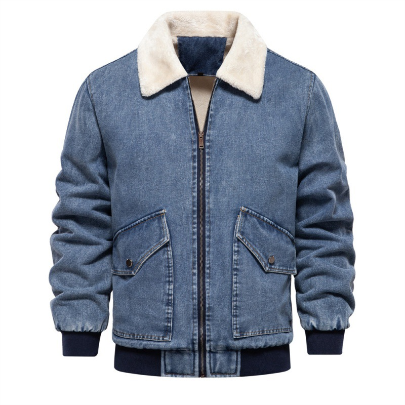 Men's Denim Jacket with Sherpa Fleece Lining