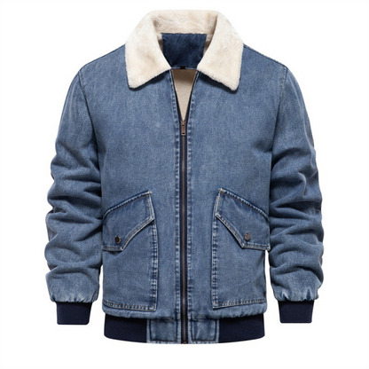 Men's Denim Jacket with Sherpa Fleece Lining