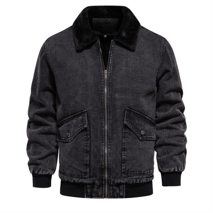Men's Denim Jacket with Sherpa Fleece Lining