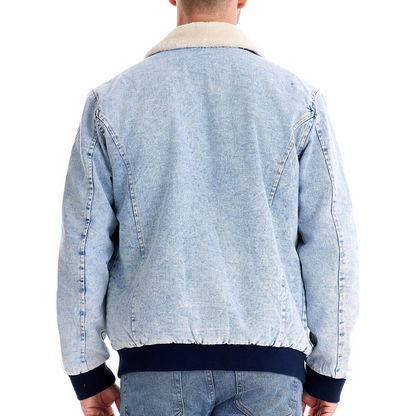Men's Denim Jacket with Sherpa Fleece Lining