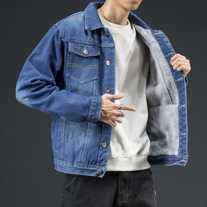 Men's Denim Jacket with Unique Modern Design