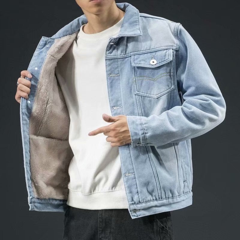 Men's Denim Jacket with Unique Modern Design