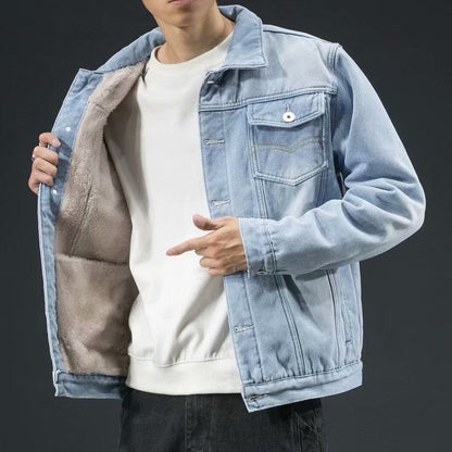 Men's Denim Jacket with Unique Modern Design