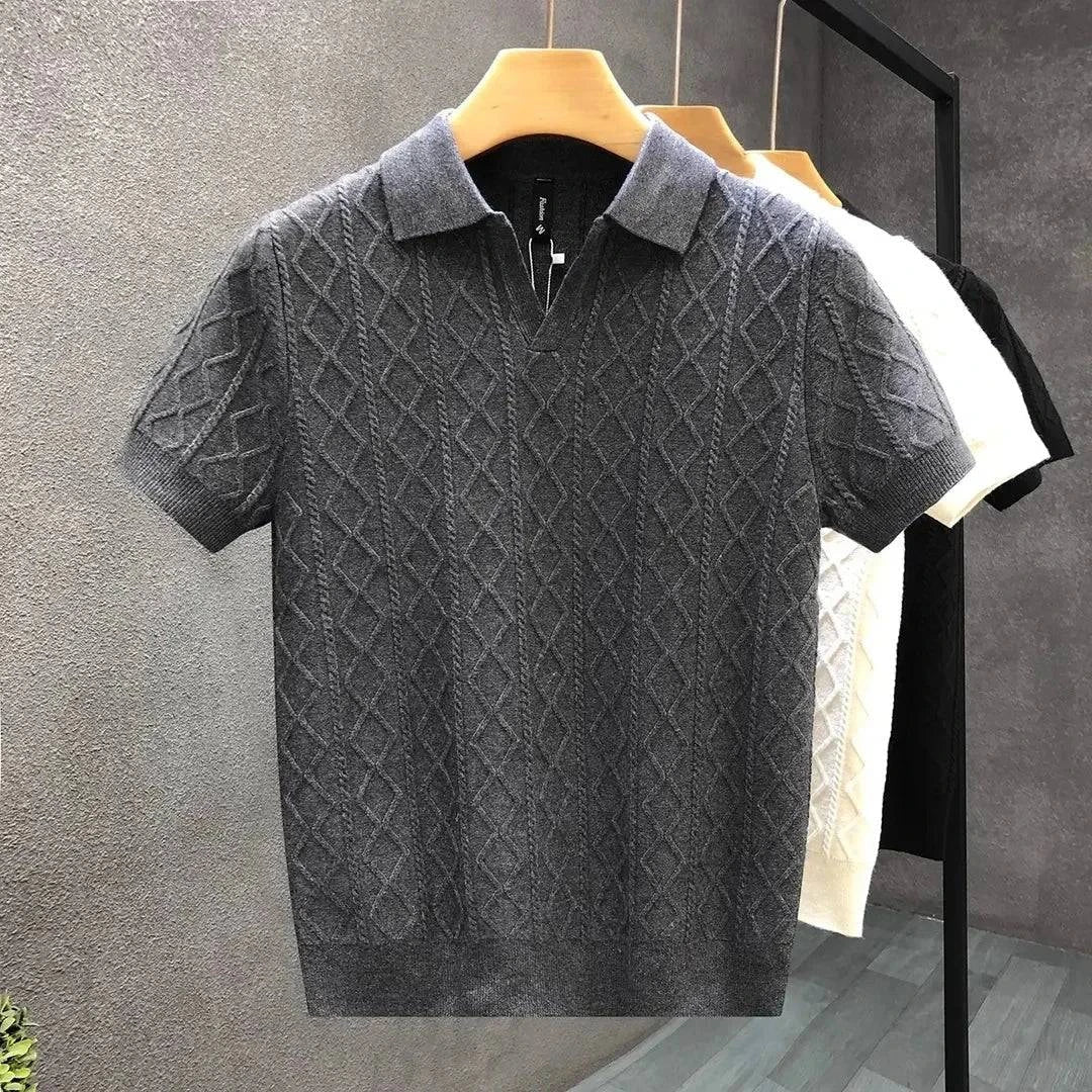 Men's Diamond Knit Polo Shirt