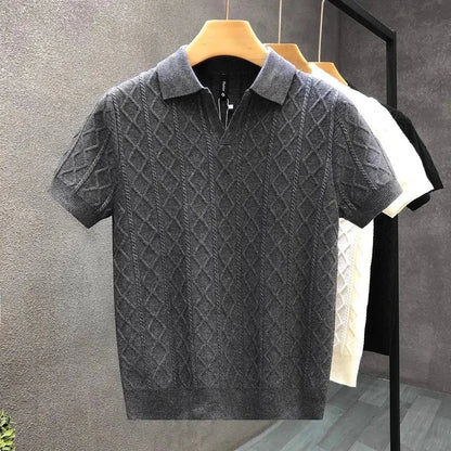Men's Diamond Knit Polo Shirt