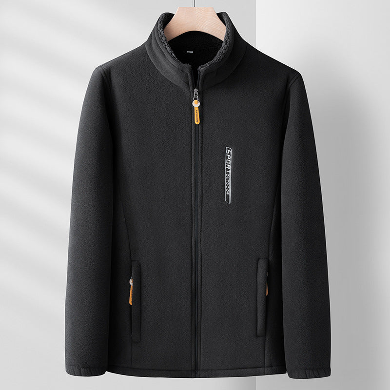 Men's Double-Sided Fleece Jacket for Winter Coats