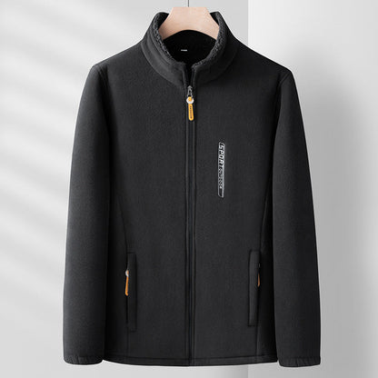 Men's Double-Sided Fleece Jacket for Winter Coats