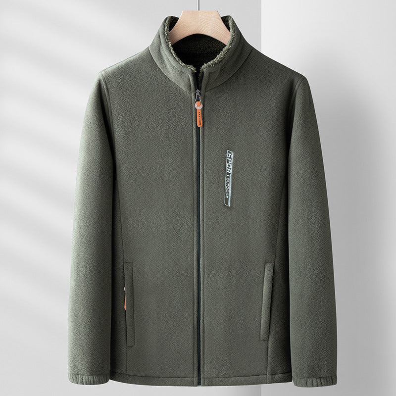 Men's Double-Sided Fleece Jacket for Winter Coats