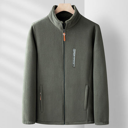 Men's Double-Sided Fleece Jacket for Winter Coats