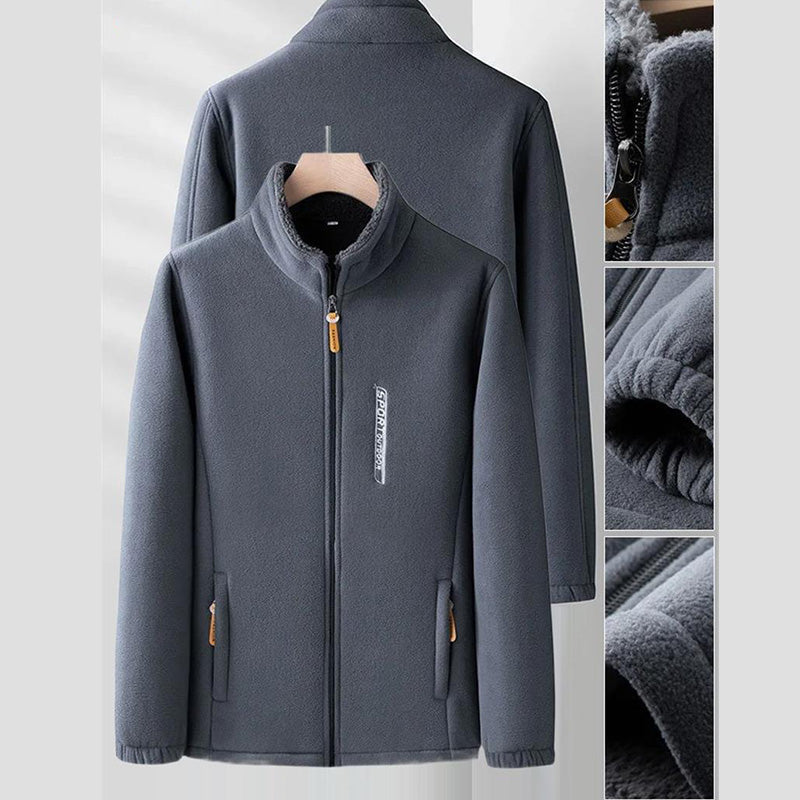 Men's Double-Sided Fleece Jacket for Winter Coats