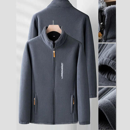 Men's Double-Sided Fleece Jacket for Winter Coats