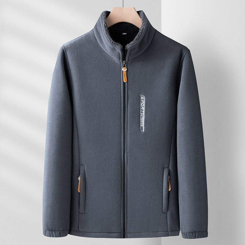 Men's Double-Sided Fleece Jacket for Winter Coats