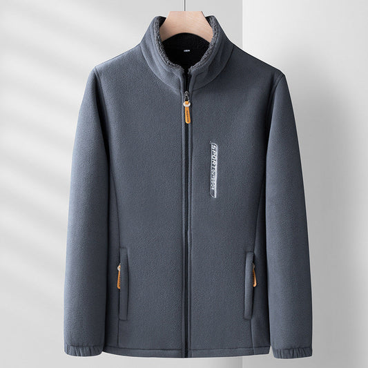 Men's Double-Sided Fleece Jacket for Winter Coats